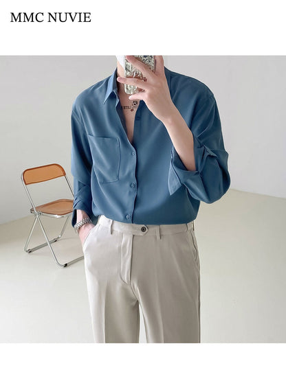 Men's Relaxed Silky Long Sleeve Shirt