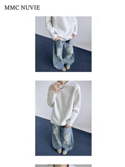 Men's Contrast Seam Raglan Long Sleeve Tee