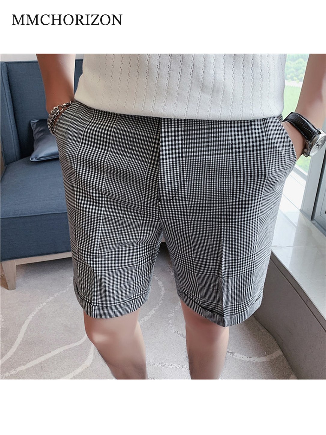 Men's Classic Plaid Tailored Shorts