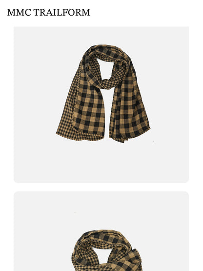 Unisex Vintage Checkered Lightweight Scarf