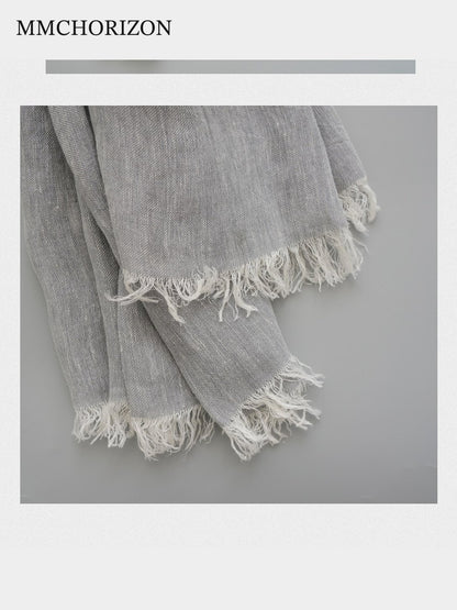 Unisex Soft Cotton Fringed Scarf