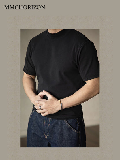 Men's Heavyweight Stretch Mock Neck T-Shirt