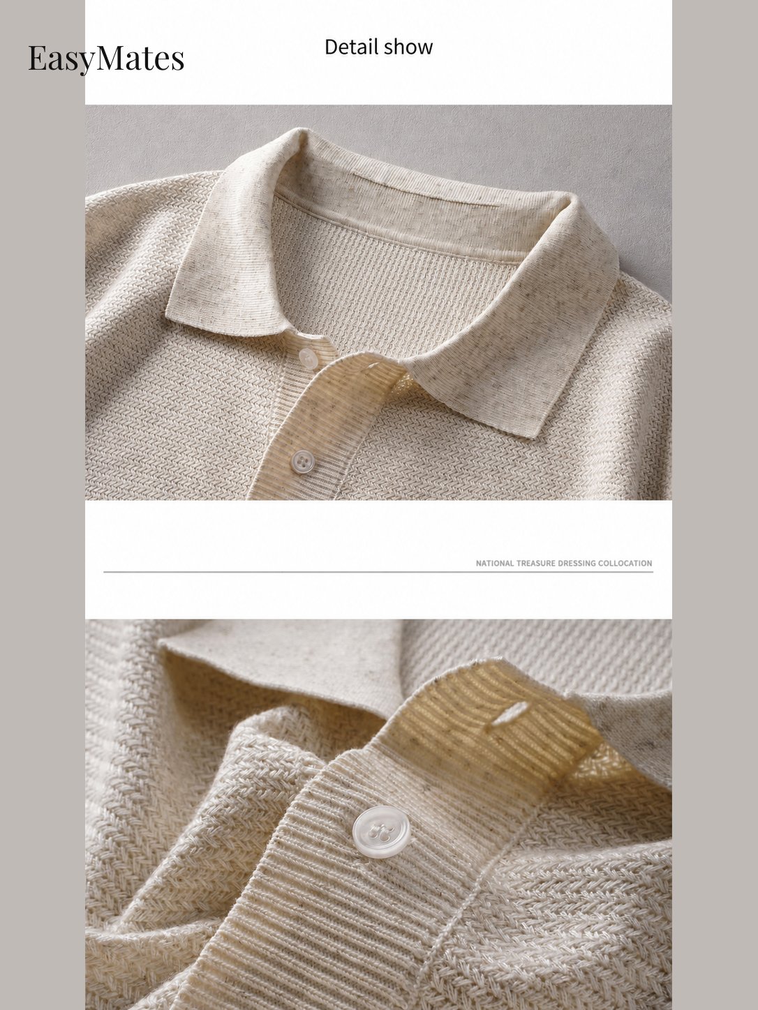 Men's Linen‑Blend Knit Short‑Sleeve Polo Shirt