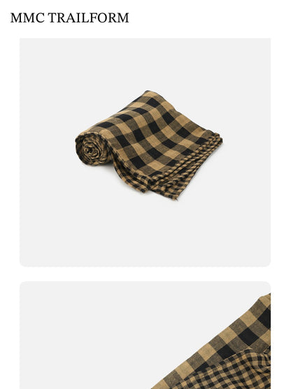 Unisex Vintage Checkered Lightweight Scarf