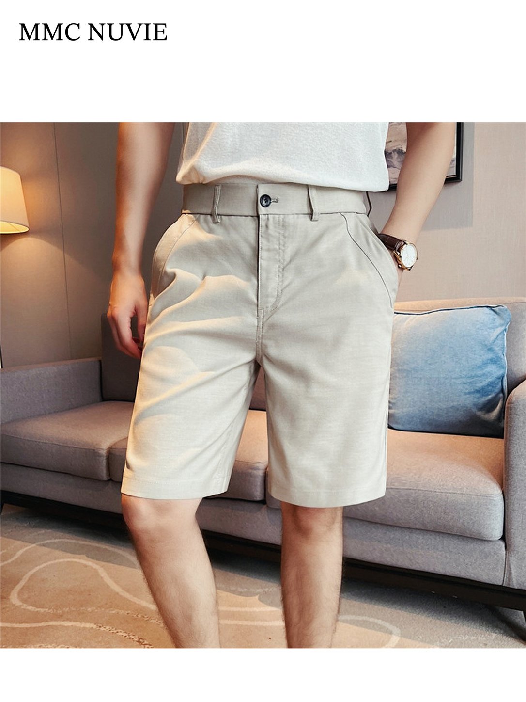 Men's Linen-Blend Tailored Bermuda Shorts