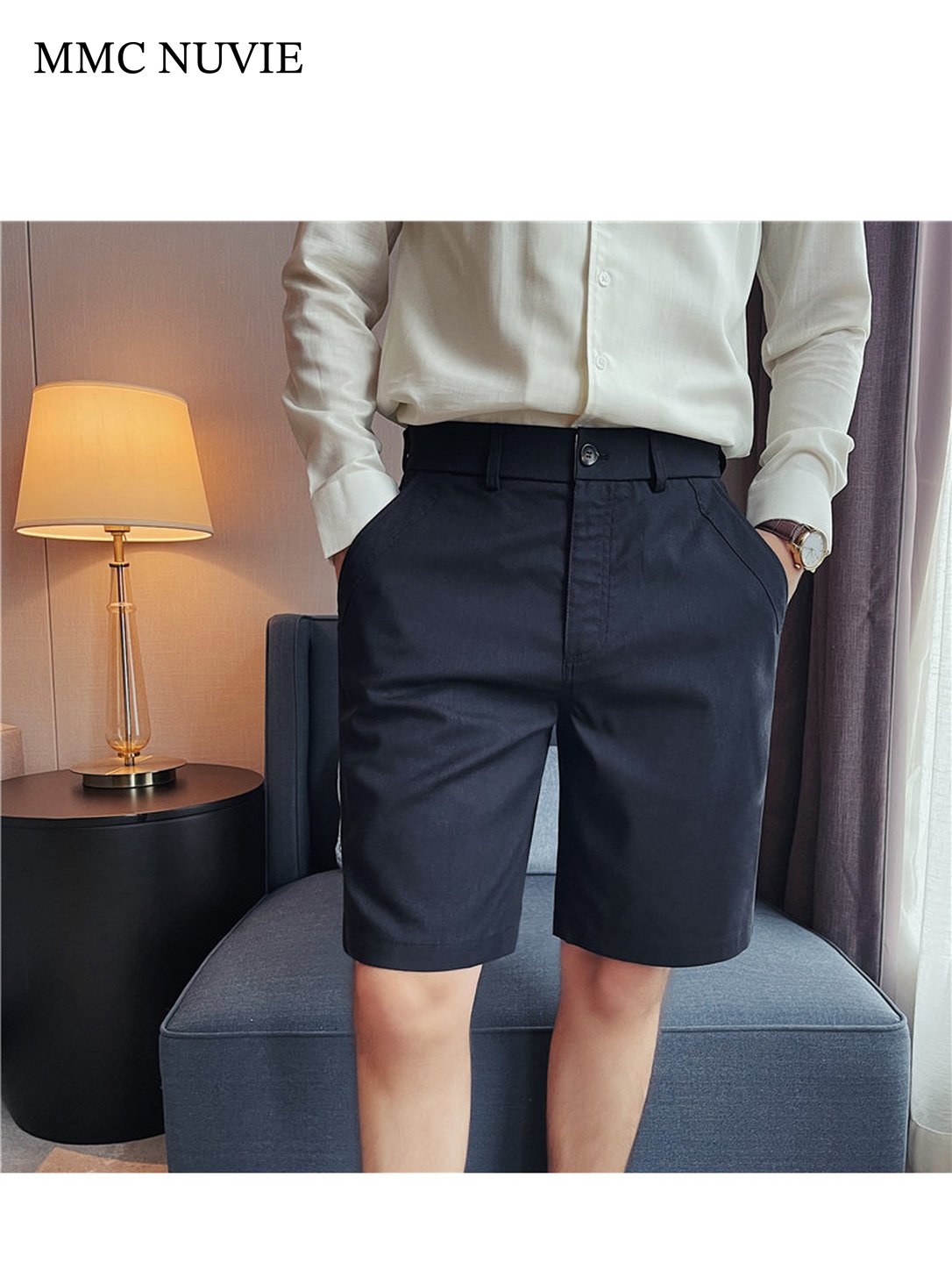 Men's Linen-Blend Tailored Bermuda Shorts