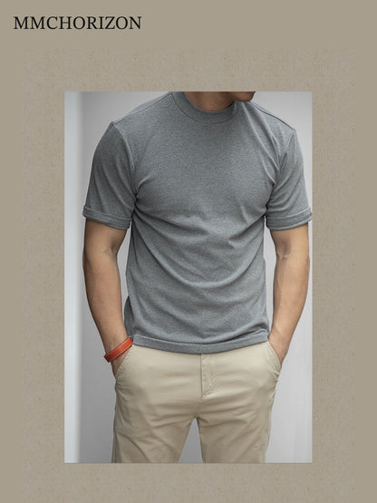 Men's Heavyweight Stretch Mock Neck T-Shirt