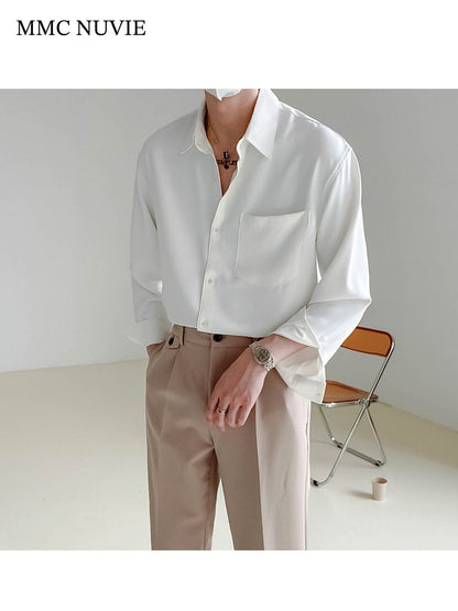 Men's Relaxed Silky Long Sleeve Shirt