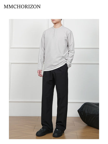 Men's Minimalist Wide-Leg Tailored Pants