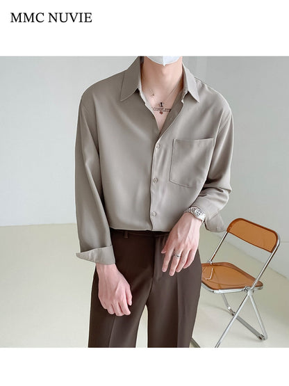Men's Relaxed Silky Long Sleeve Shirt