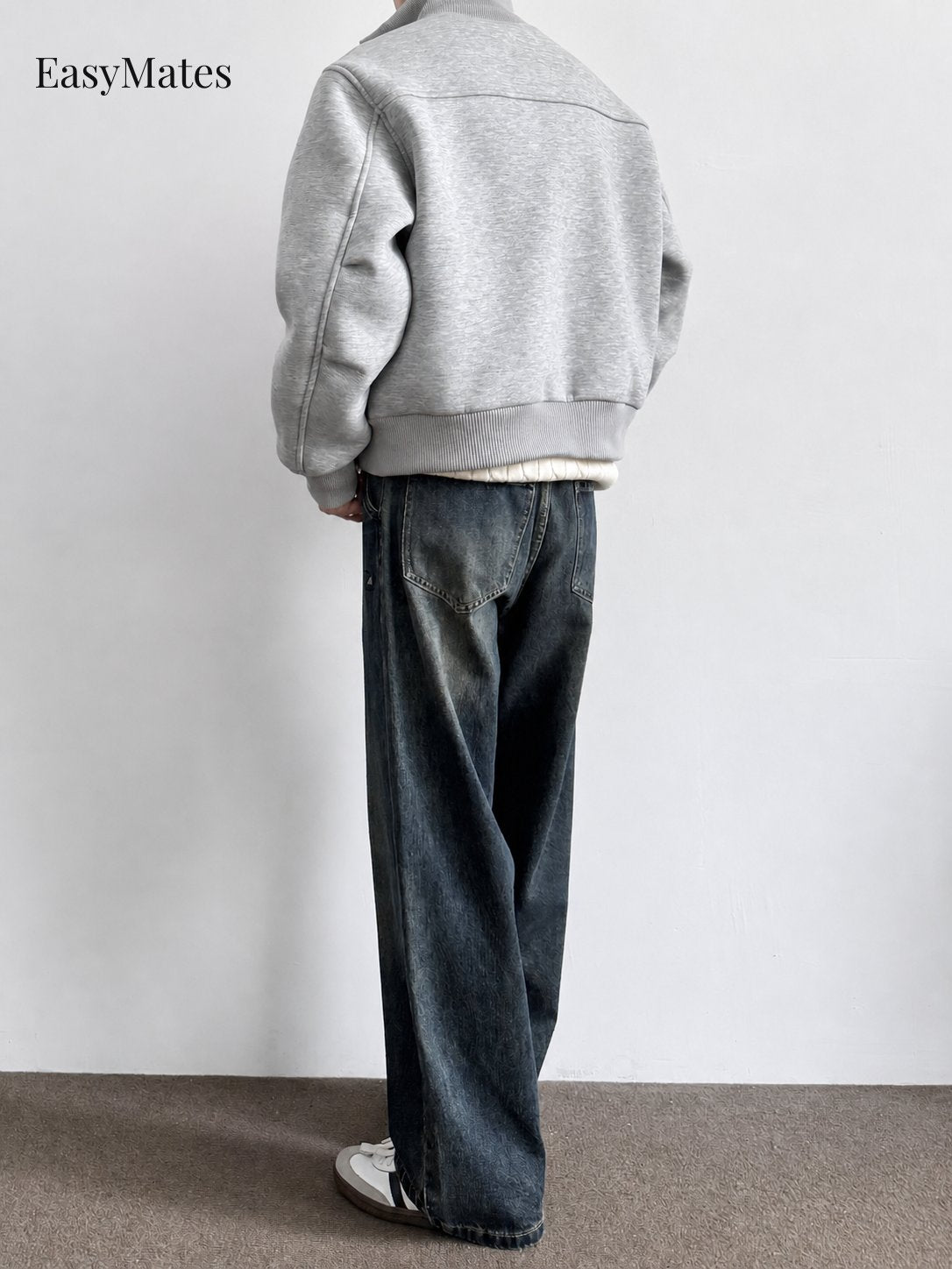Men's Stand Collar Zip-Up Casual Jacket