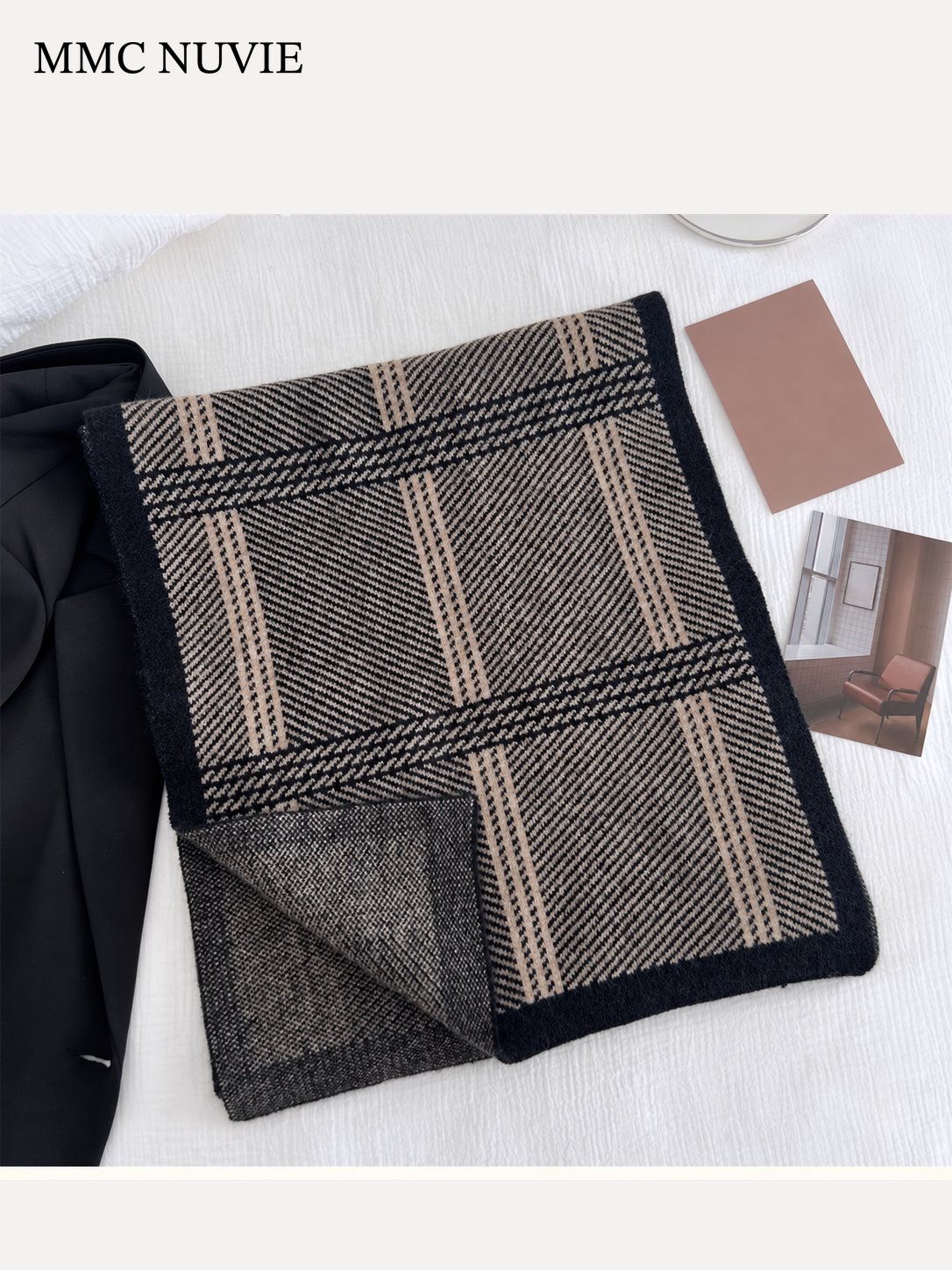 Unisex Vintage Plaid Winter Scarf