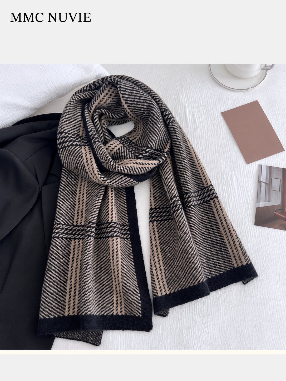 Unisex Vintage Plaid Winter Scarf