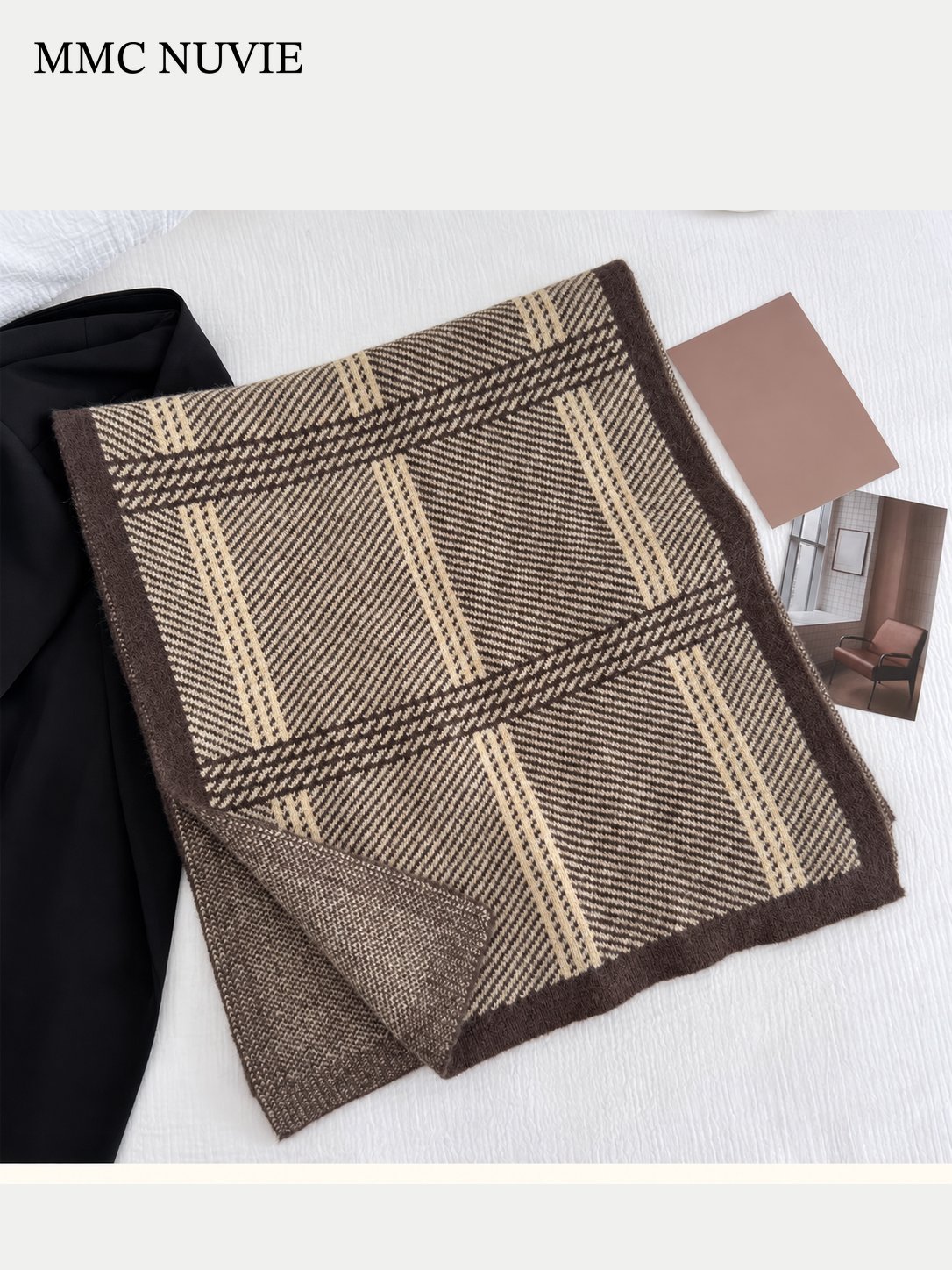 Unisex Vintage Plaid Winter Scarf