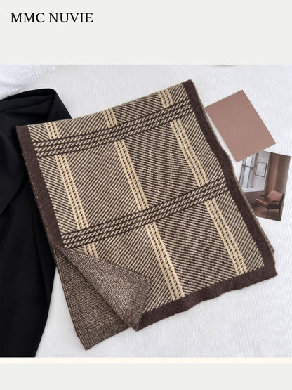 Unisex Vintage Plaid Winter Scarf