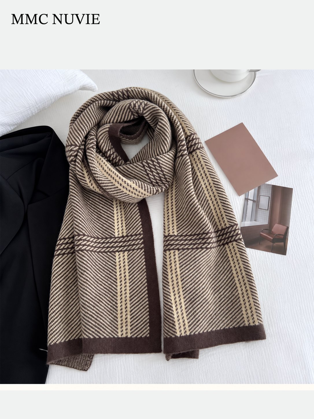 Unisex Vintage Plaid Winter Scarf