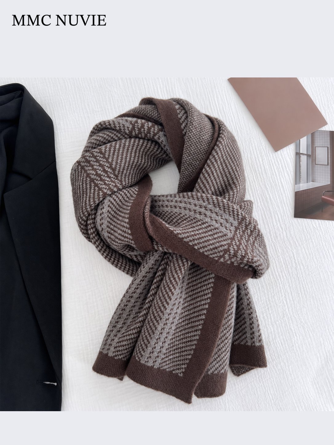 Unisex Vintage Plaid Winter Scarf