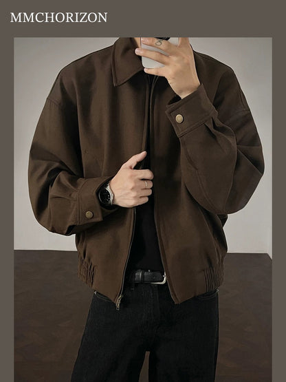 Men's Vintage Contrast Panel Zip-Up Jacket