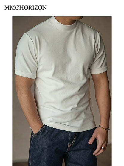 Men's Heavyweight Stretch Mock Neck T-Shirt