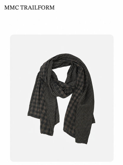 Unisex Vintage Checkered Lightweight Scarf