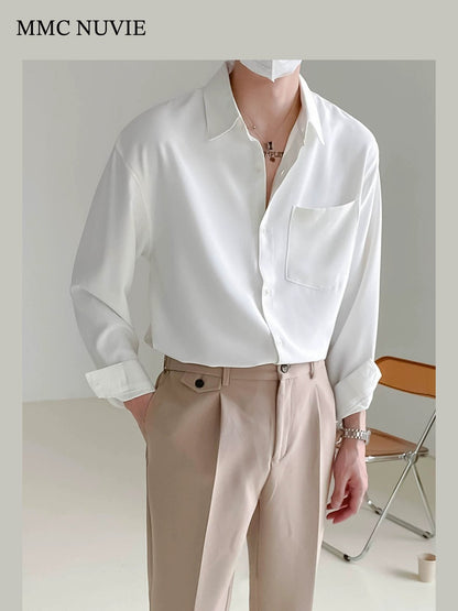 Men's Relaxed Silky Long Sleeve Shirt