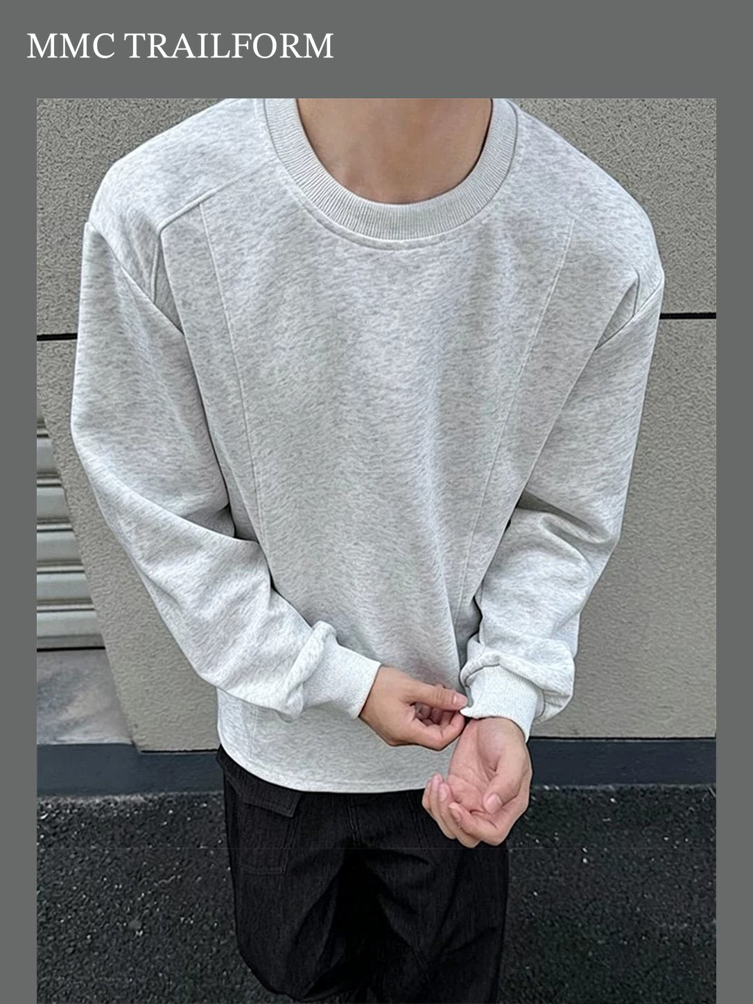 Men's Relaxed Contrast Panel Crewneck Sweatshirt