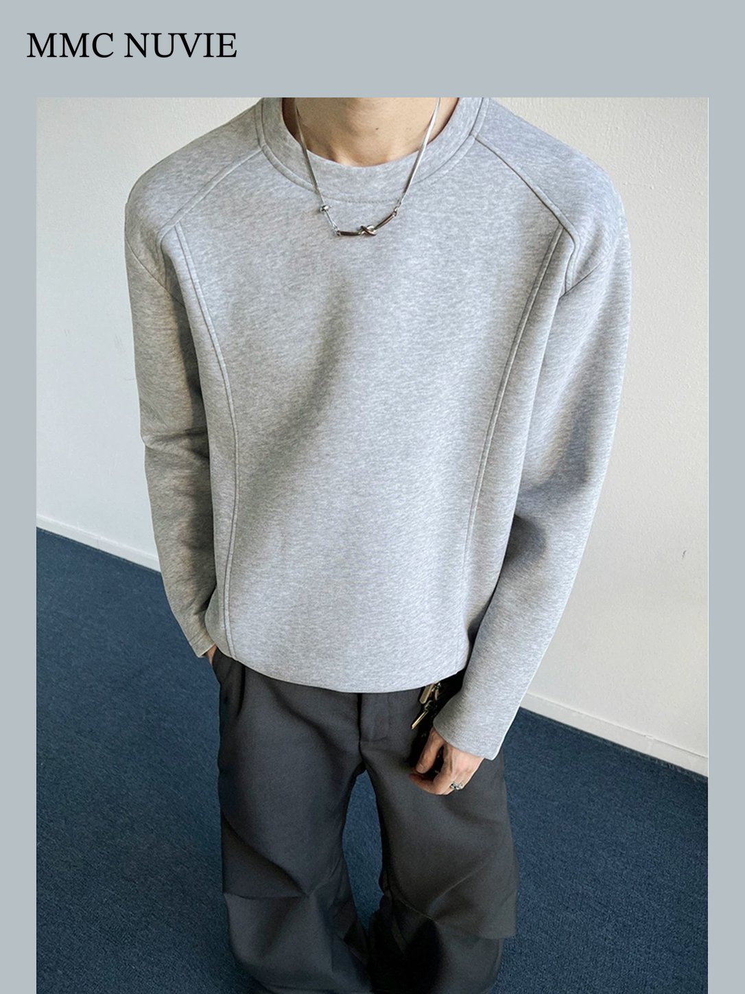 Men's Contrast Seam Raglan Long Sleeve Tee