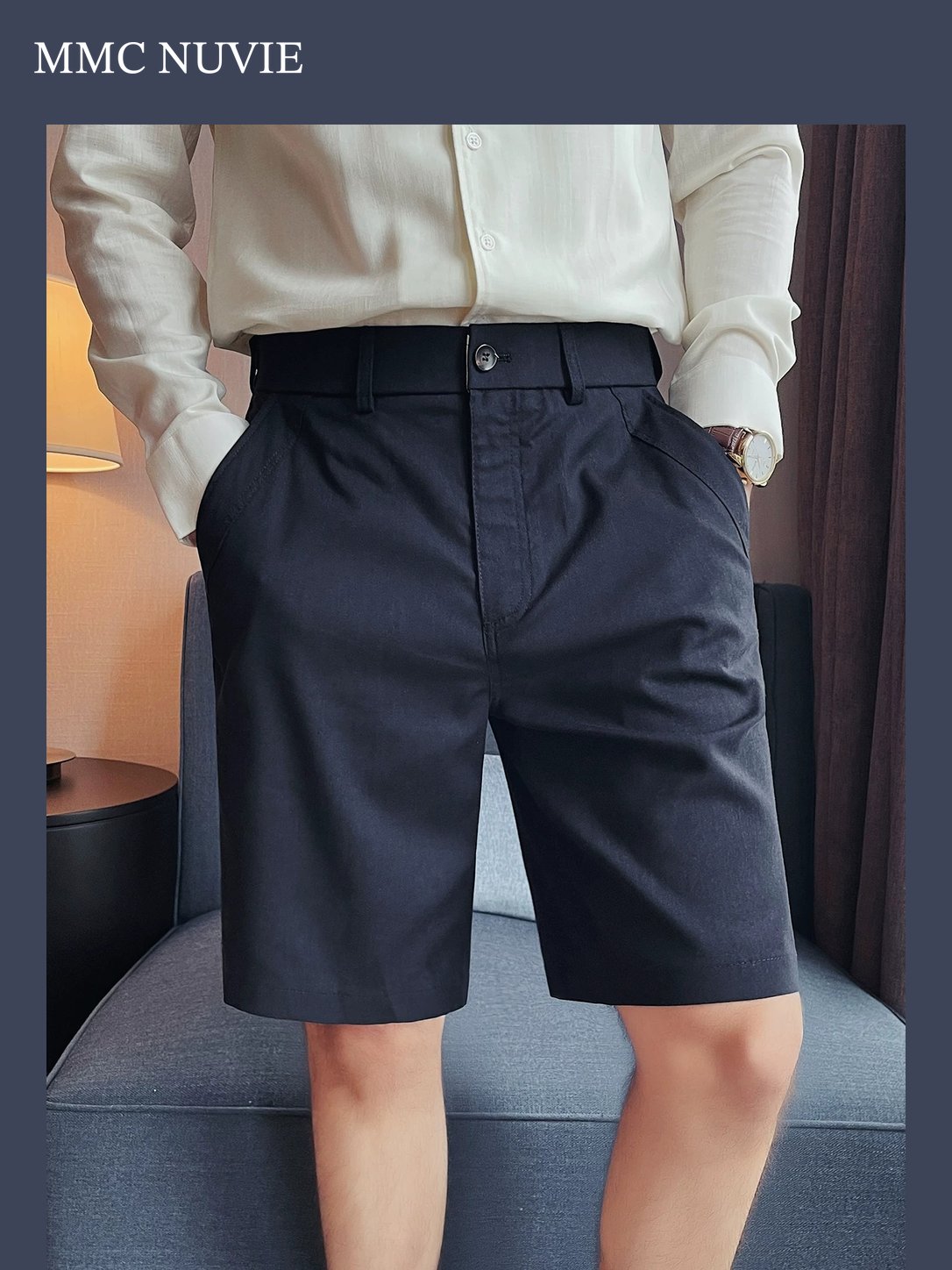 Men's Linen-Blend Tailored Bermuda Shorts
