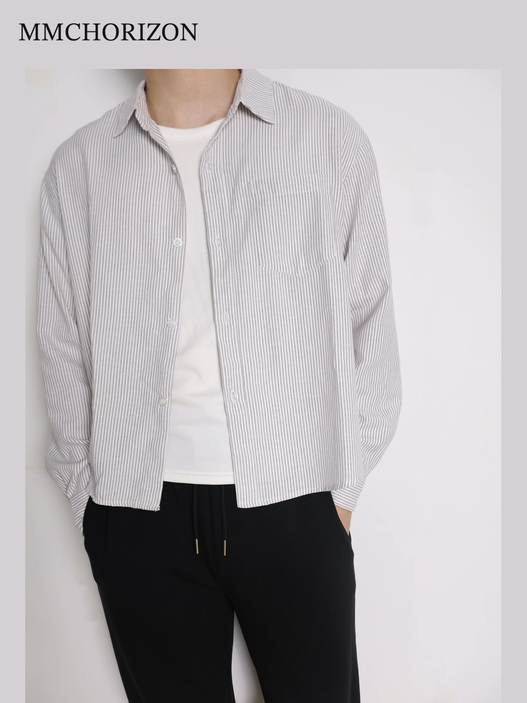 Striped Boxy Shirt – Relaxed Fit Long Sleeve Button-Up