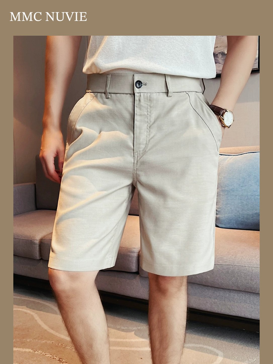 Men's Linen-Blend Tailored Bermuda Shorts