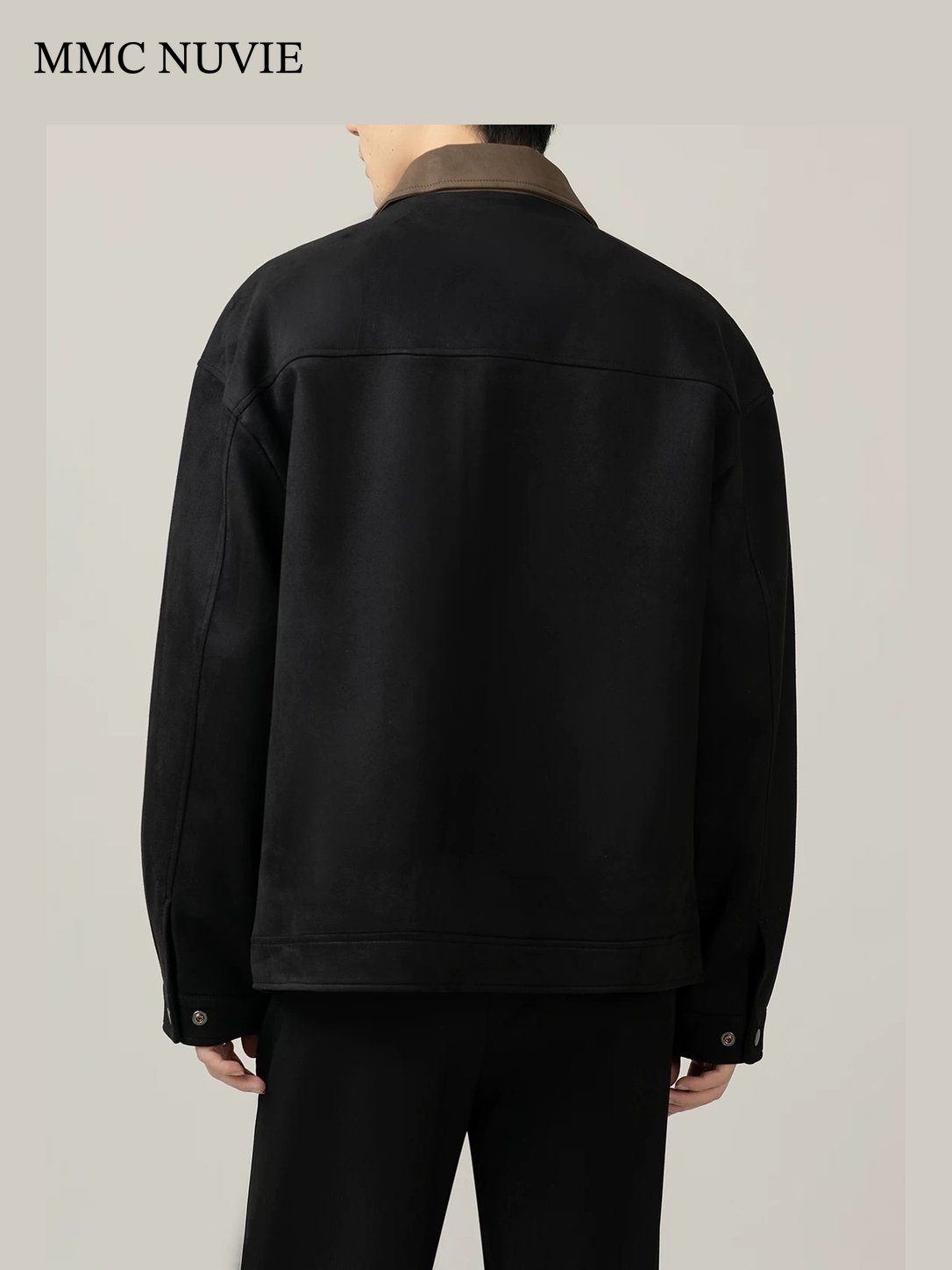 Men's Vintage Contrast Collar Zip-Up Jacket