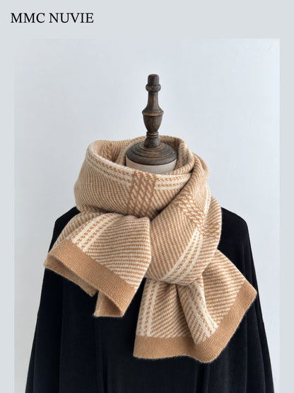 Unisex Vintage Plaid Winter Scarf