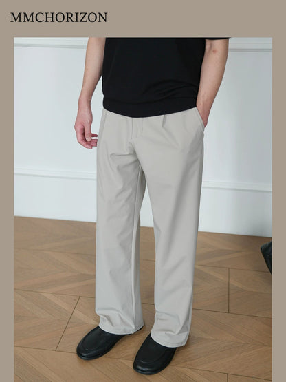 Men's Minimalist Wide-Leg Tailored Pants