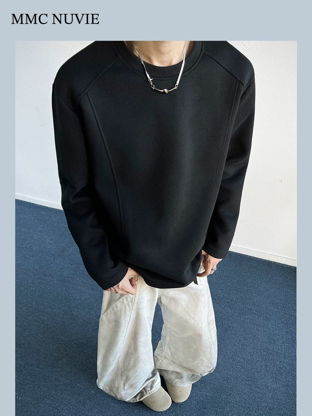 Men's Contrast Seam Raglan Long Sleeve Tee