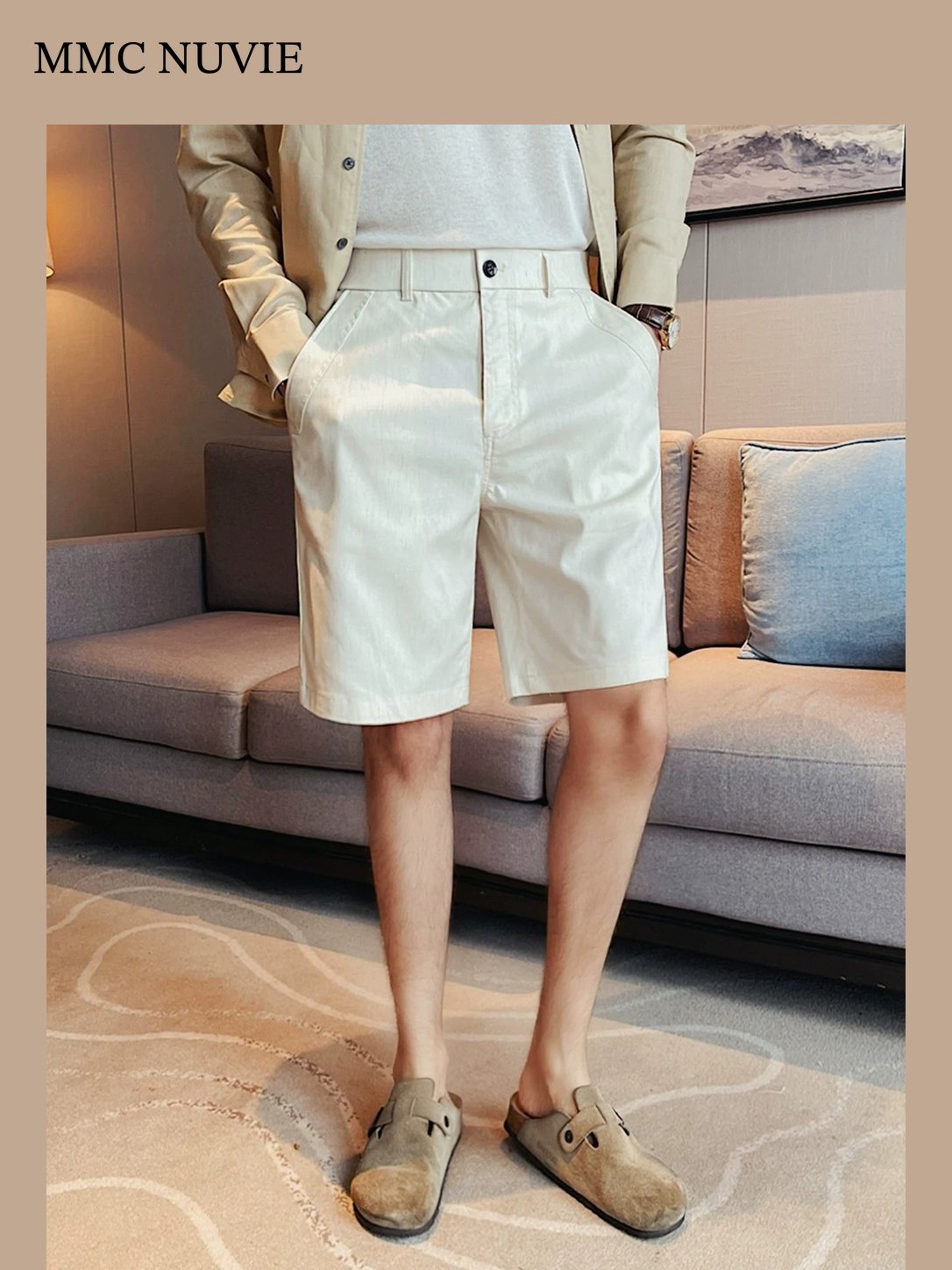 Men's Linen-Blend Tailored Bermuda Shorts