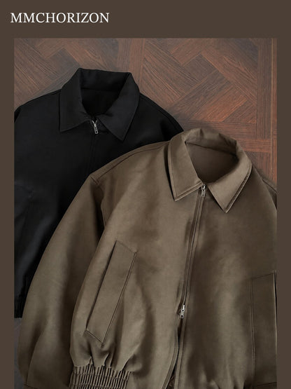 Men's Vintage Contrast Panel Zip-Up Jacket