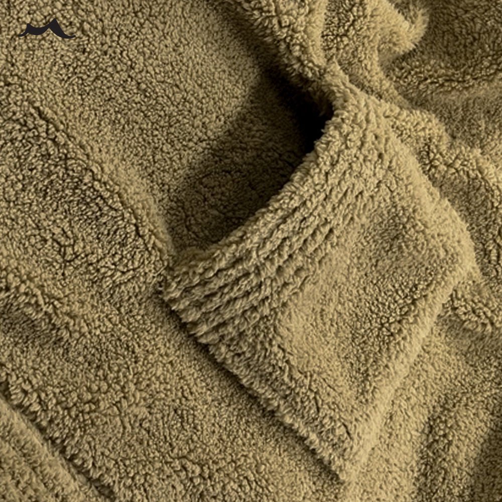 Men's Hooded Fleece Bathrobe Plush Long Spa Robe