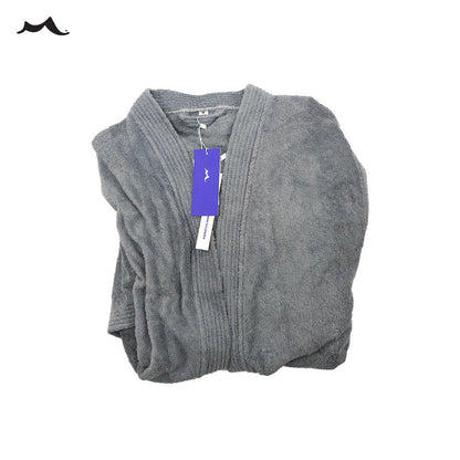 Men's Hooded Fleece Bathrobe Plush Long Spa Robe