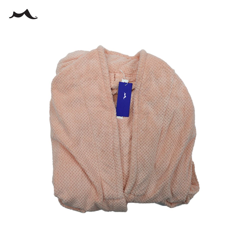 Men's Hooded Fleece Bathrobe Plush Long Spa Robe