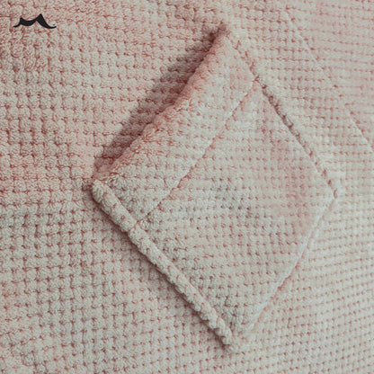 Men's Hooded Fleece Bathrobe Plush Long Spa Robe