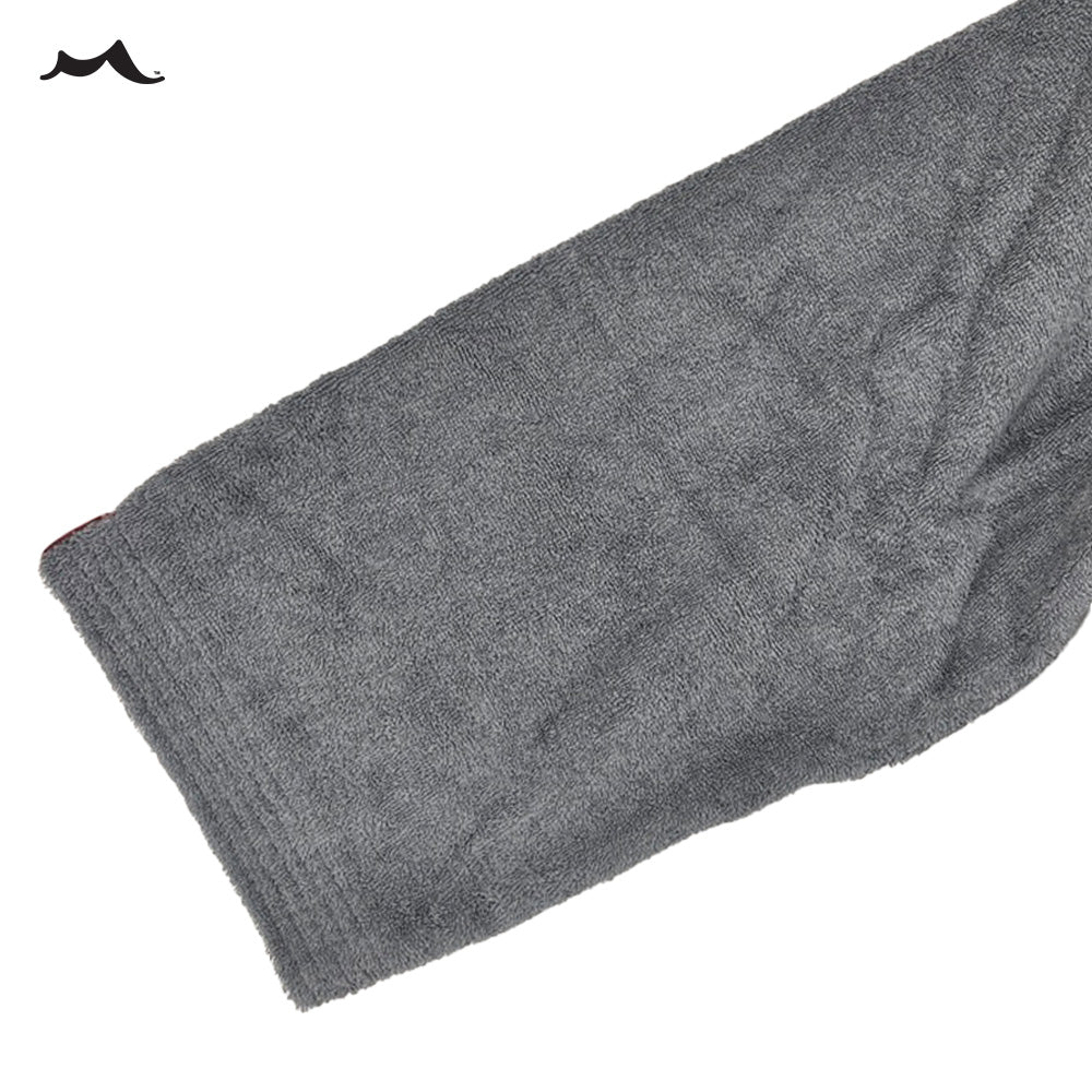 Men's Hooded Fleece Bathrobe Plush Long Spa Robe