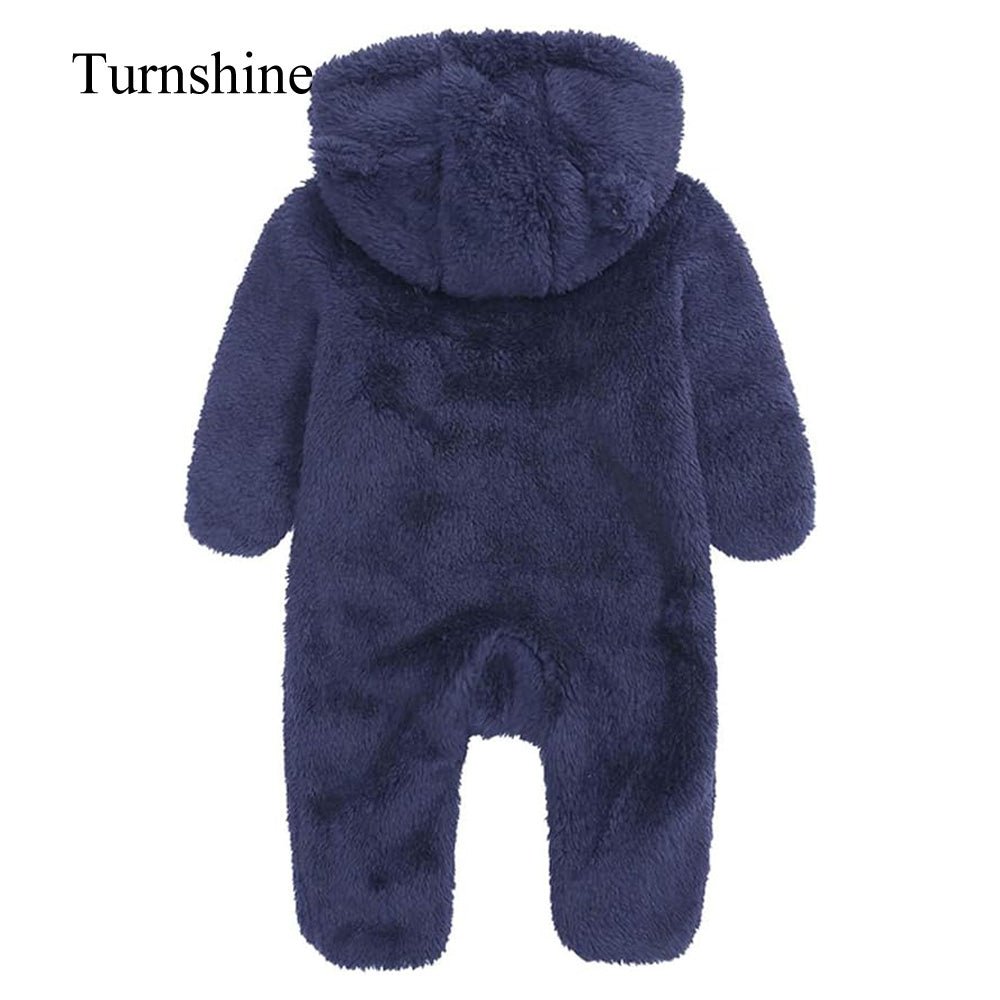 Turnshine Baby Jumpsuit Hooded Fleece Rompers Long Sleeve Onesies Outwear Outfits