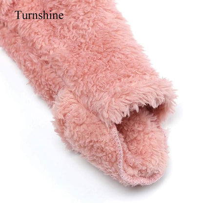 Turnshine Baby Jumpsuit Hooded Fleece Rompers Long Sleeve Onesies Outwear Outfits