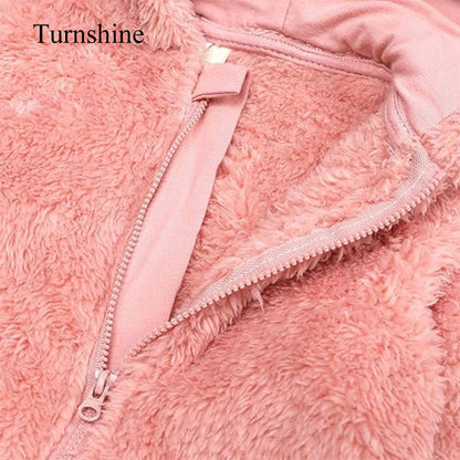 Turnshine Baby Jumpsuit Hooded Fleece Rompers Long Sleeve Onesies Outwear Outfits