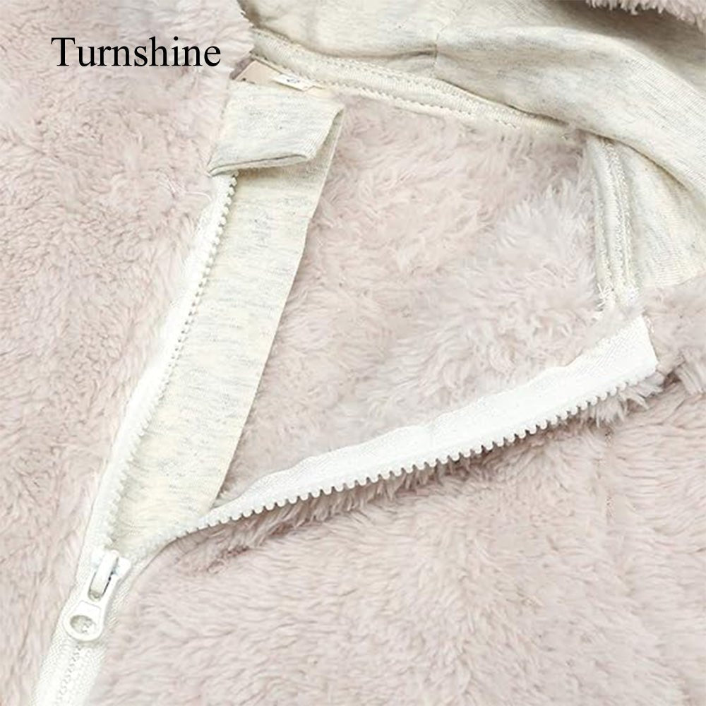 Turnshine Baby Jumpsuit Hooded Fleece Rompers Long Sleeve Onesies Outwear Outfits