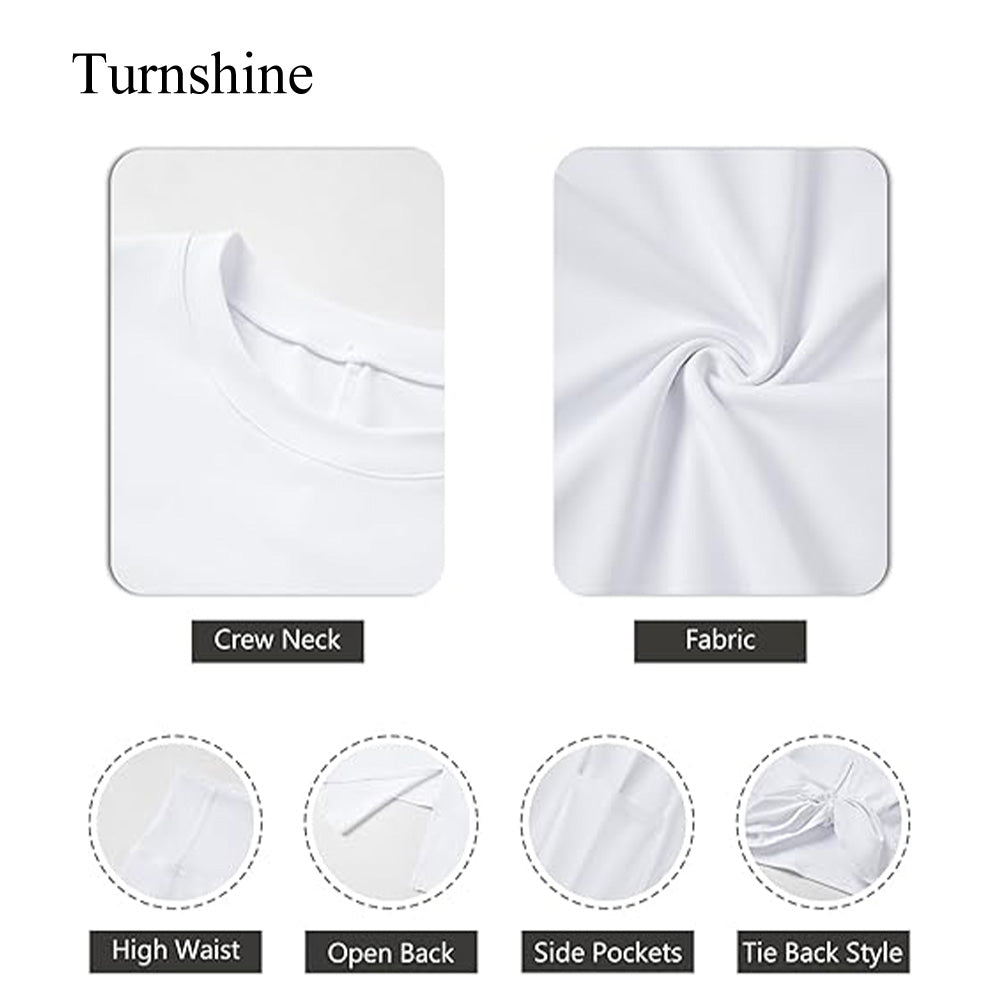 Turnshine Long Sleeve Back Slit T-Shirt Leggings with Pockets Kids Athletic Outfits