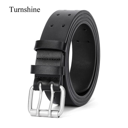 Turnshine Mens Casual Dress PU Leather Black Waist Belt Belt