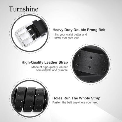 Turnshine Mens Casual Dress PU Leather Black Waist Belt Belt