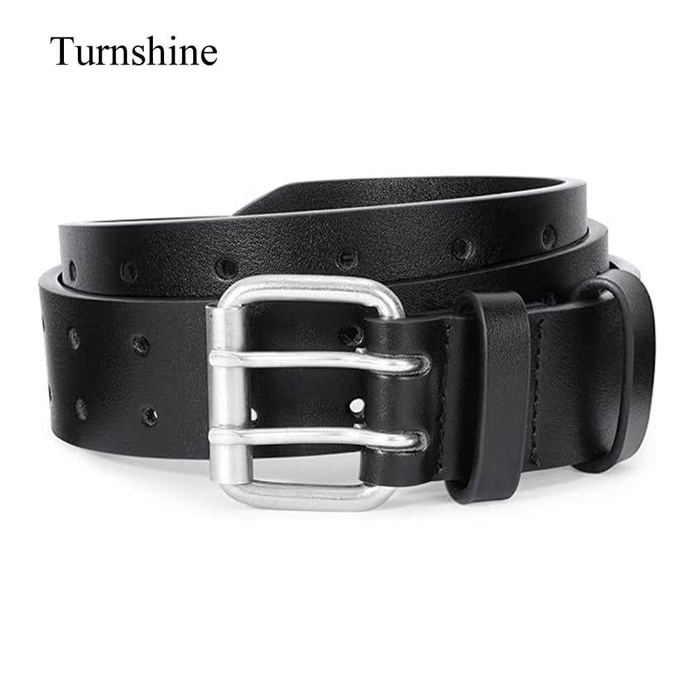 Turnshine Mens Casual Dress PU Leather Black Waist Belt Belt
