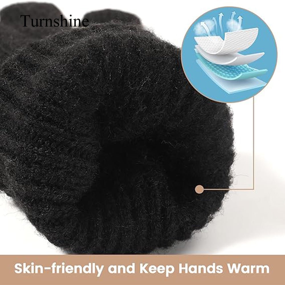Turnshine Unisex Cable Knit Winter Warm Gloves Gloves